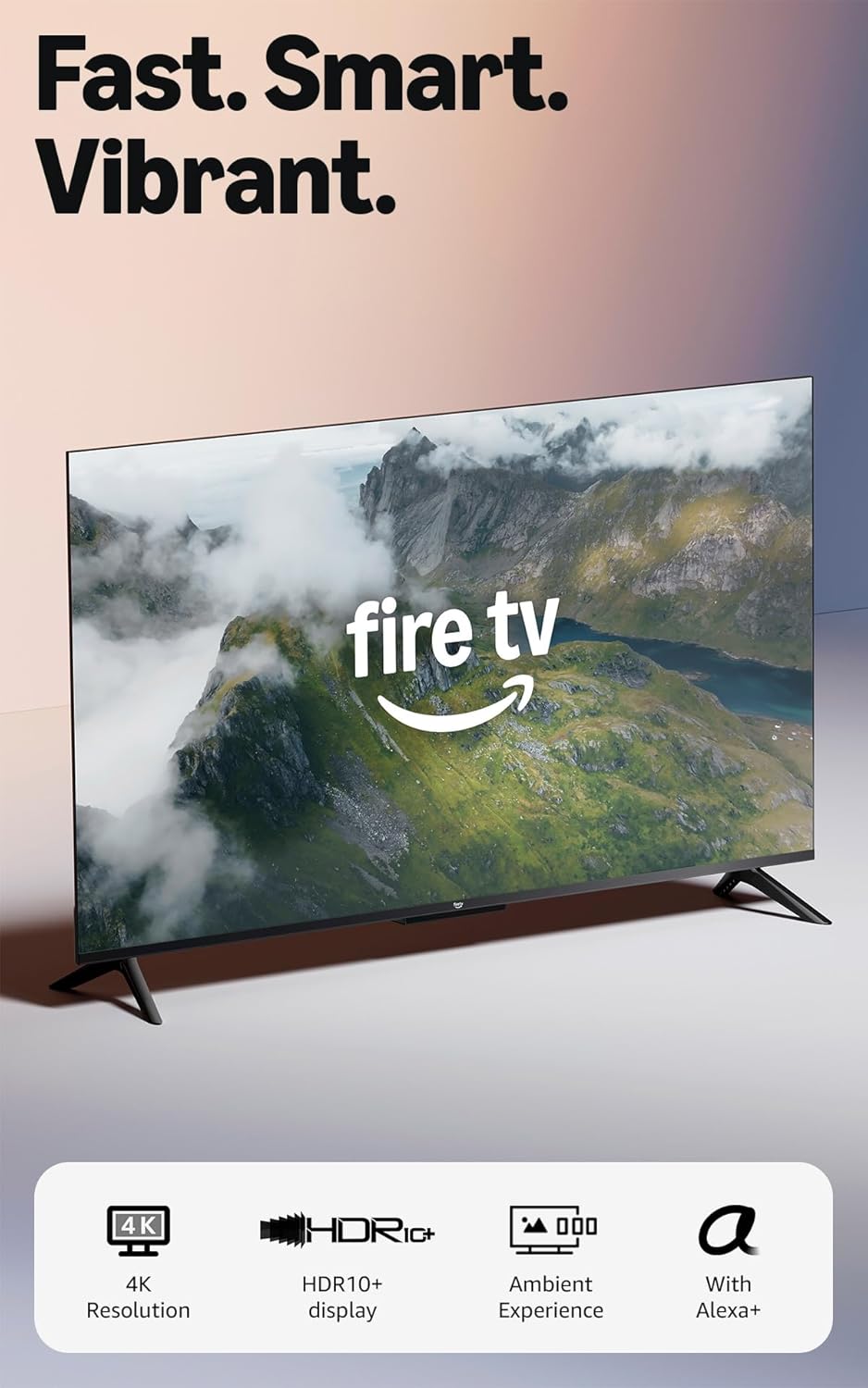 Amazon Fire TV 50″ 4-Series (newest model), 4K Ultra HD smart TV with Alexa Remote, HDR10+, fast processor, Dolby Audio, Ambient Experience, free and live TV, find shows faster with Alexa+