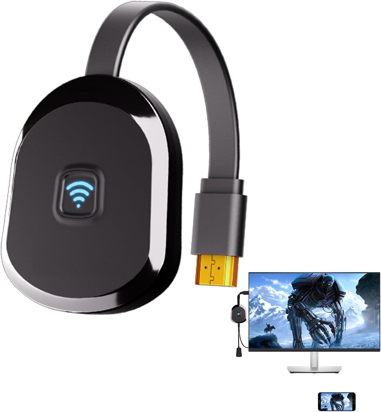 4K Wireless Display Adapter Dongle,TV Adapter for The APP YouTube,for i-Phone, i-Pad, Android, Tablet, Laptop,Windows to HDTV/Monitor/Projector, Compatible Miracast, AirPlay, DLNA