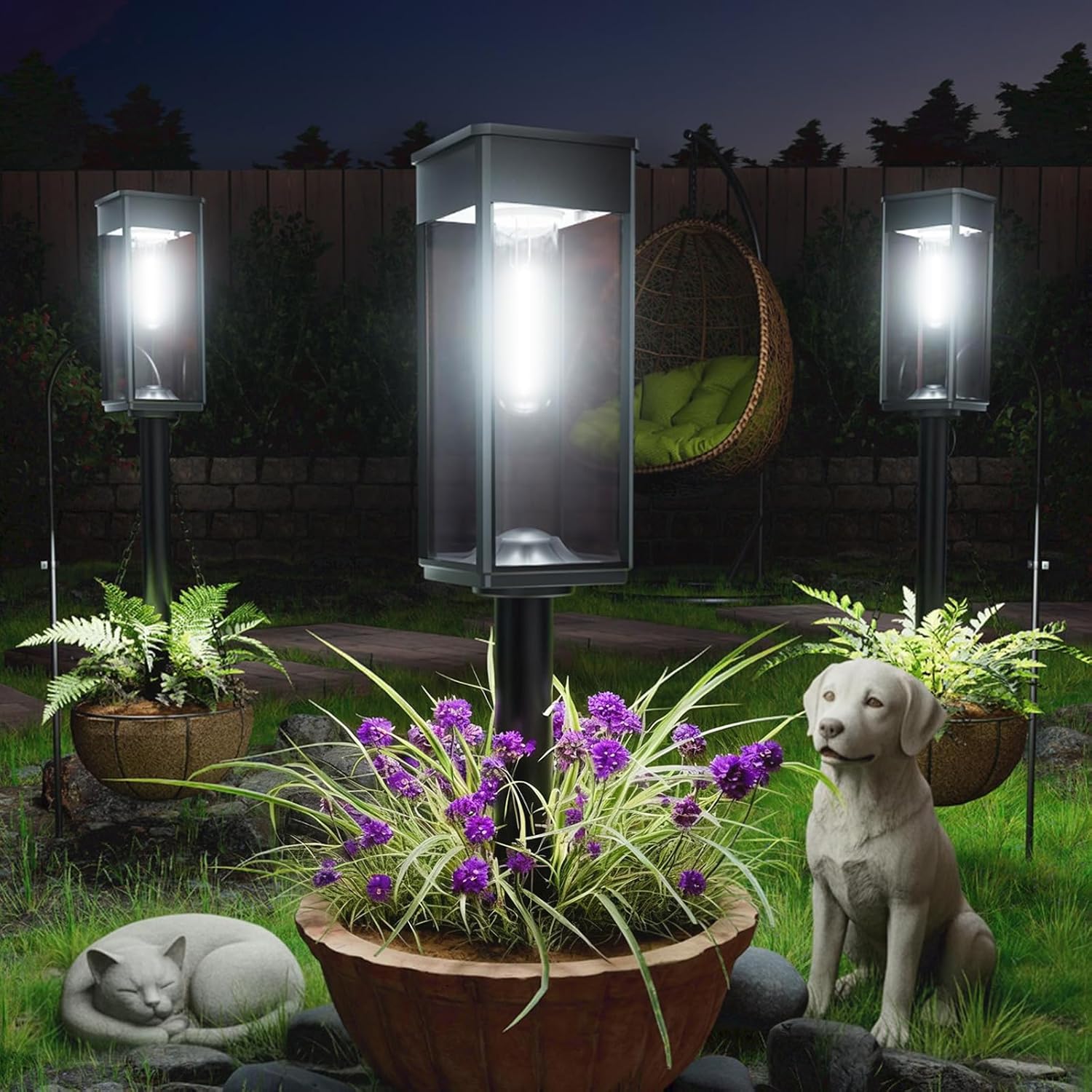 SUPER BRIGHT Solar Pathway Lights Outdoor, 8 Pack Solar Lights Outdoor, Auto On/Off, IP65 Waterproof Solar Garden Lights Solar Powered Landscape Lighting for Yard Patio Walkway Driveway Pathway