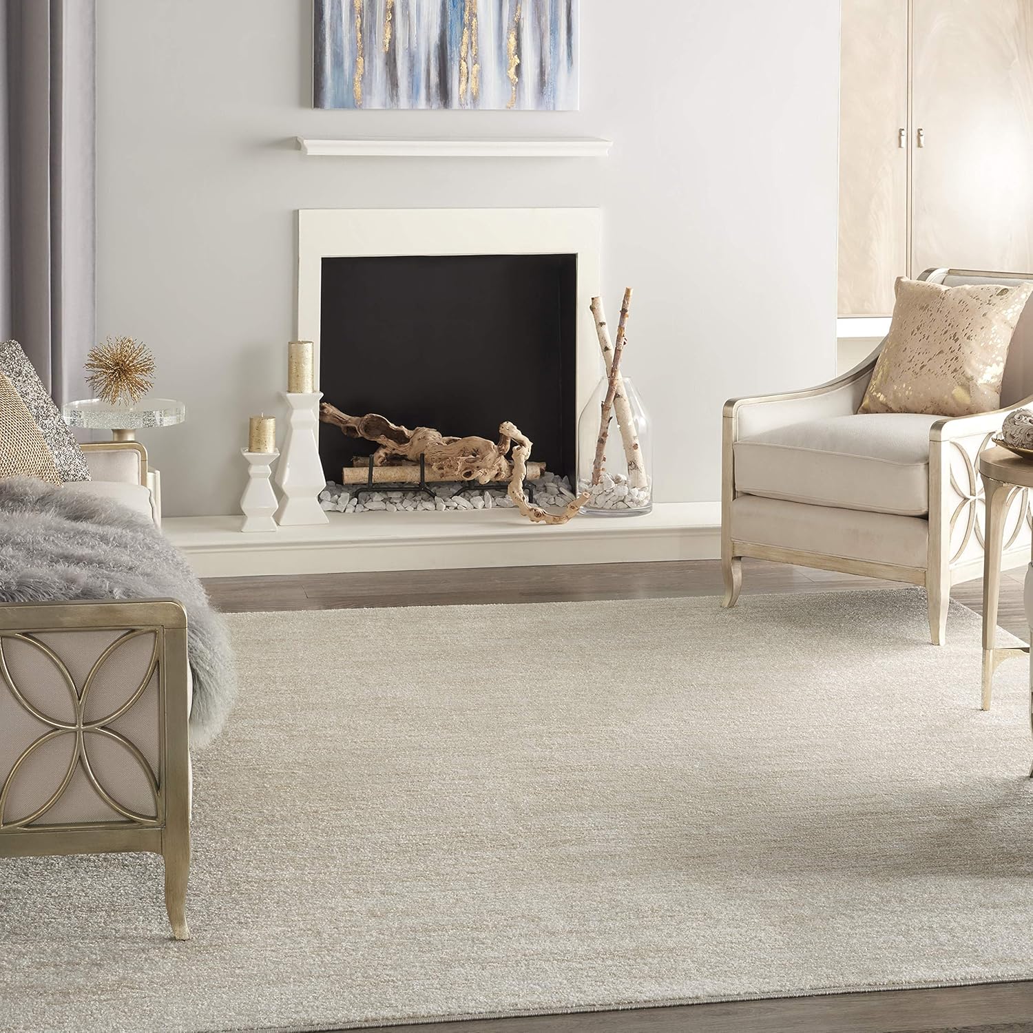 Nourison Home Nourison Essentials Ivory Beige 8′ x 10′ Area Rug – Easy Clean, Non Shedding, Bed Room, Living Room, Dining Room, Kitchen (8′ x 10′)