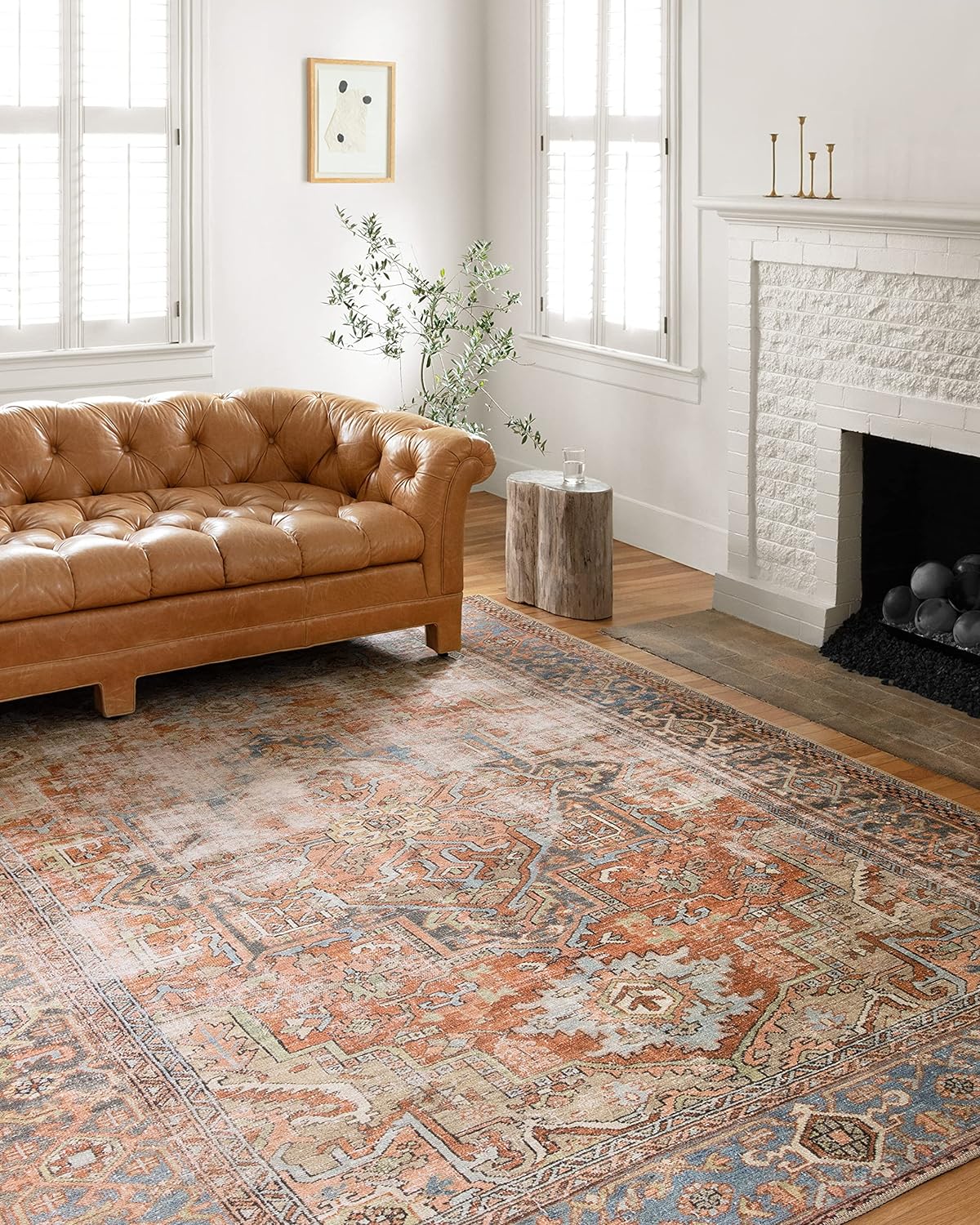 Loloi Loren Collection LQ-15 Terracotta/Sky 5′-0″ x 7′-6″ Area Rug